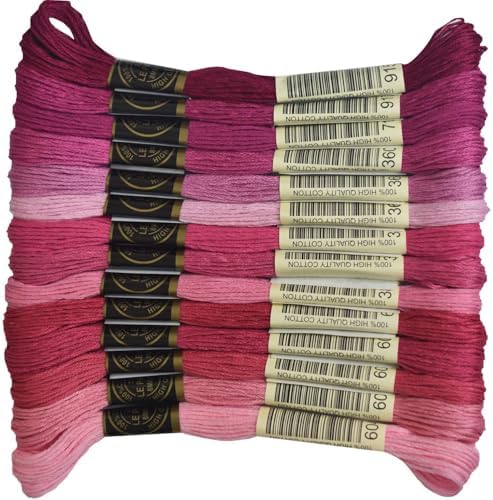 Premium Rainbow Color Embroidery Floss - Cross Stitch Threads - Friendship Bracelets Floss - Crafts Floss - 14 Skeins Per Pack Embroidery Floss, Dark Plum Gradient