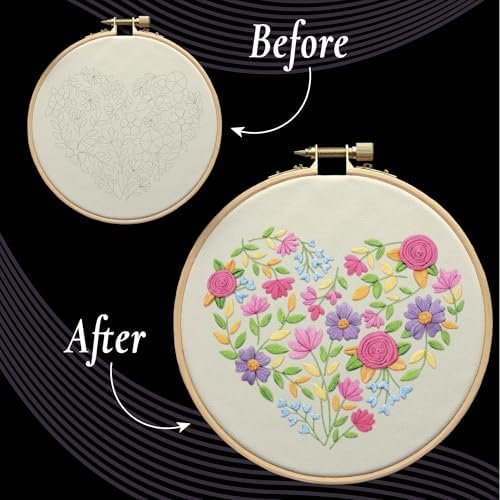 Unwynd Embroidery Kit Floral for Adults and Beginners, Cross Stitch Crafts