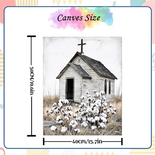 Jiqinsiye House Paint by Numbers Kits for Adults,Cotton DIY Painting Kit on Canvas, Color by Numbers,Large Adult Paint by Number for Wall Decor and Gifts