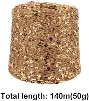 ECYC Ltd 153 Yards Cotton Sequin Yarn, Sparkle Sequin Thread for Knitting & Crocheting, DIY Craft Projects