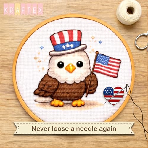 Kraftex Magnetic Needle Minder. Needleminder for Embroidery & Sewing. Cute Needlepoint Accessories. Magnetic Needle Holder for Cross Stitch. Cute Magnet Pin Gift