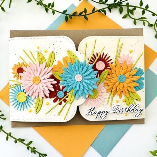 Cutting Dies Metal Stencils Scrapbooking Tools DIY Embossing Template for Paper Card Making Album Arts Crafts Supplies (Flower Set-20.4x10.1cm)