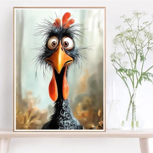 Jiqinsiye Chicken Paint by Numbers Kit for Adults,DIY Painting Kits on Canvas,Fowl Color by Numbers,Large Adult Paint by Number for Gifts,Home Wall Decor