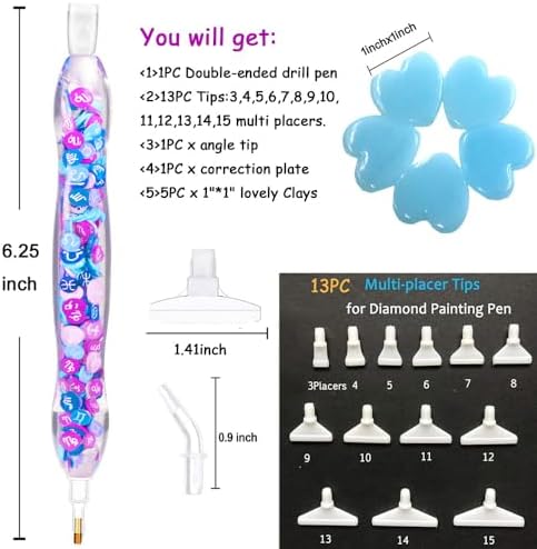 Praise V Do Diamond Art Painting Accessories Tool Kit Drill Pen for Adult, 5D Diamond Painting Drill Pen Stylus Tips Placers Heads Constellation