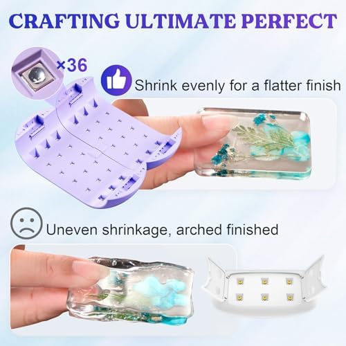 LET'S RESIN Two-Sided 36-LED UV Resin Light, 2/3/5-Min Timer, Purple