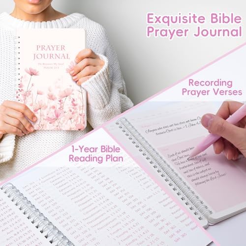 XKDOUS 50 Bible Study Supplies Journaling Kit with Journal and Case, Pink