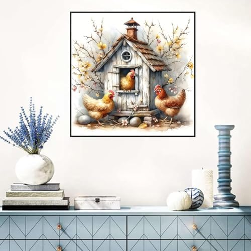 Benjenes Chicken Diamond Art Kits for Adults, Diamond Painting Kits