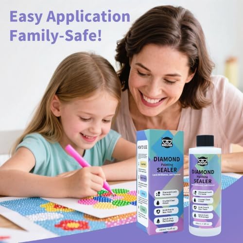 Breliter Diamond Art Sealer, Clear Art Glue Sealer for Diamond Painting, Puzzle, Permanent Hold, Shine Effect Conserver Glossy Finish