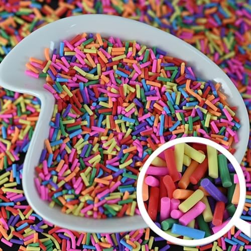 LIKETURE Fake Sprinkles 180g Non-edible Polymer Clay Sprinkles Faux Sprinkle Plastic Sprinkles for Craft Sprinkles Decoration for Resin Filler Slime Add ins Slime Mixed In Shaker Card (12 Bottles)