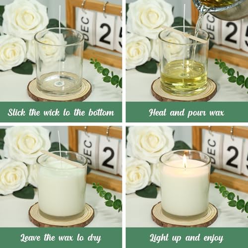 SUPMIND 12 Pack 14 fl.oz Glass Candle Jars, Clear Jars for Making Candles