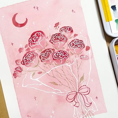 Mini Portable Handmade Artist Watercolor Paint,6 Colors Solid Watercolor