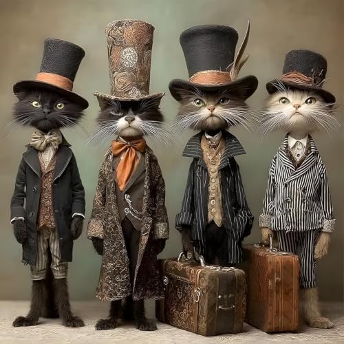 Gentleman Cat Diamond Art Kits for Adult Diamond Painting Kit for Beginner