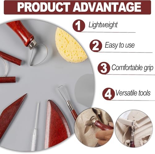 LINPHCEY 8-Piece Clay Sculpting Tools Set Perfect for Polymer Air Dry Modeling Clay Beginners & Professionals Ideal for DIY Pottery & Ceramics Tools for Clay Sculpey Sculpting & Crafting