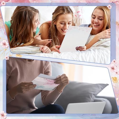 TaoBary 160 Pcs Cherry Blossom Stationery Paper and Envelopes Set