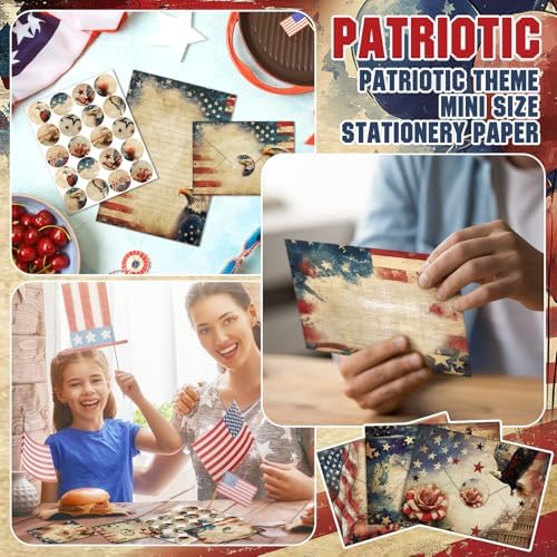 TaoBary 160 Pcs Retro Patriotic Stationery Paper and Envelopes Set