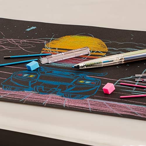 Pentel 8 Color Automatic Pencil Box Set, Assorted Accent Clip Colors, 8 Color Lead Refills and Sharpener (PH158-ST)