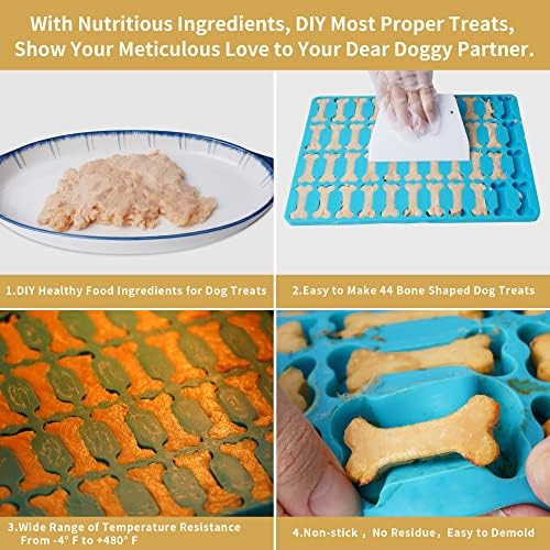Dog Bone Silicone Molds, Pet Treat Mold for Baking and Freezing