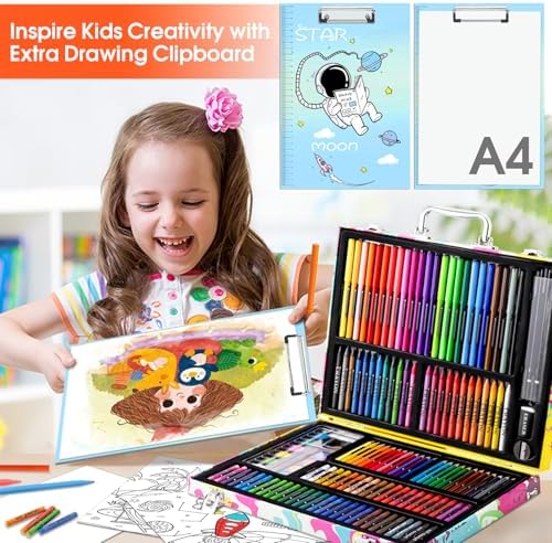 Art Supplies, 180 Pack Art Drawing Coloring Kit for Kids Girls Boys Teens
