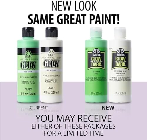 FolkArt glow in the dark Acrylic paint, 8 oz, Neutral 8 Fl Oz