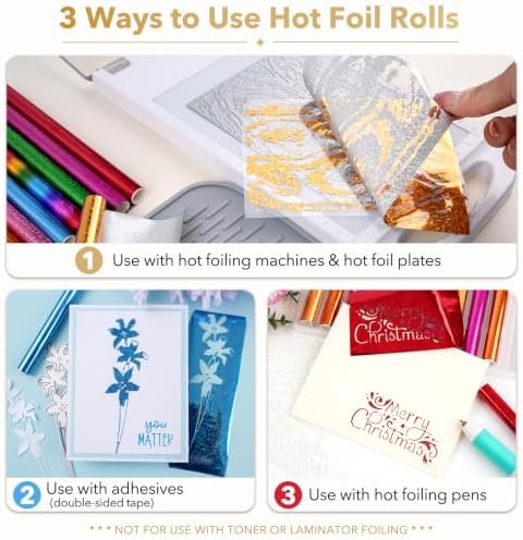 CYFUN DESIGN 5.9inx4.26ft 12Pcs Heat Activated Foil, Hot Stamping Foil Roll
