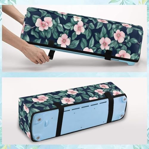 Binienty Tropical Floral Cutting Machine Dust-Proof Bag Craft Tool Organizer Washable with 3 Pockets Portable Cutting Machine Accessory Anti Dirty,Cutting Machine Protector Bag Carring Case