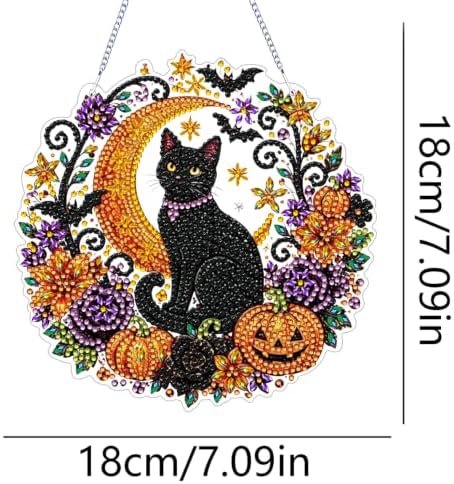 ARPADAMO Black Cat Diamond Art Kits for Adults, Acrylic Hanging Suncatcher