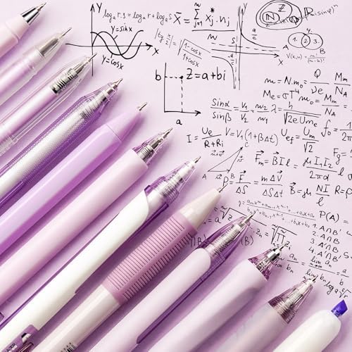 Four Candies Purple Pens, Black Gel Ink, Lavender - 12ct, 0.5mm Fine Point