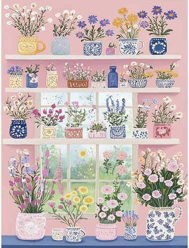 Flowers Diamond Art Kits for Adults, DIY Crafts for Adults 12x16in