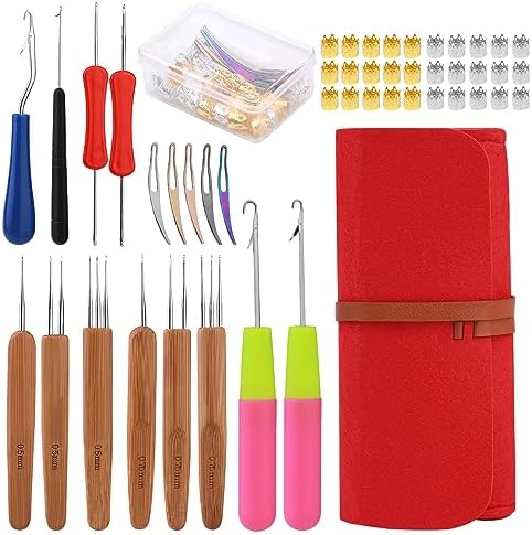 QMNNMA Dreadlock Crochet Hook, 48 Pcs Loc Crochet Needle for Hair