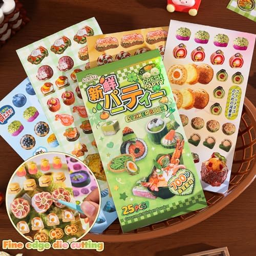 Girl's Japanese Retro Sticker Book, Food and Daily Life Theme - 700+ Cute Old Showa Style Foodie Stickers, for DIY Scrapbooking Journaling Handbook Decoration