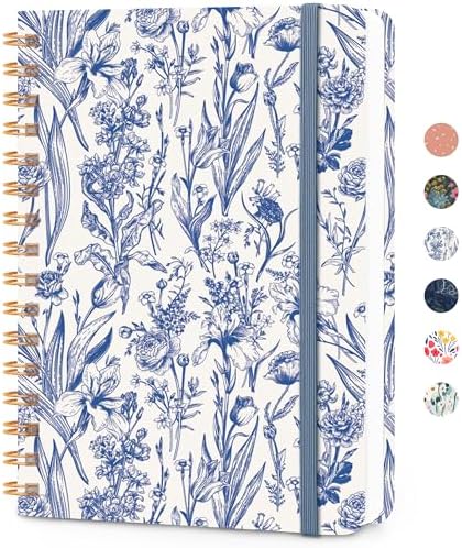 Lined Spiral Journal Notebook, A5 College Ruled Notebook for Note-Taking