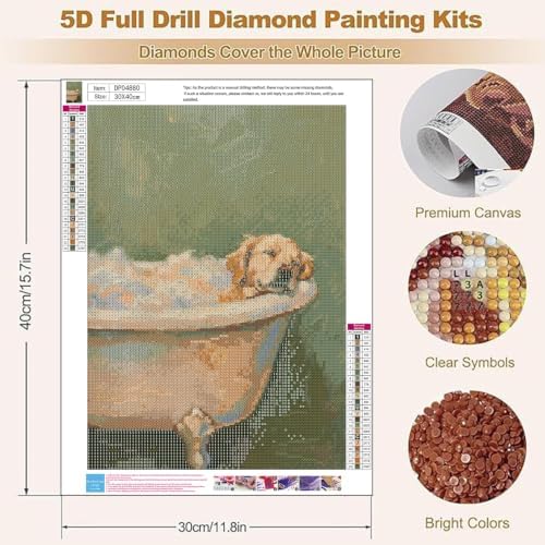 bathtub Diamond Art Kits for Adult Diamond Painting Kit for Beginner