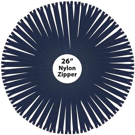 Mandala Crafts 60 PCs Navy Blue Closed-End 26 Inch Nylon Zippers for Sewing