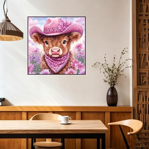 Benjenes Diamond Art Kit for Adults – Highland Cow Design