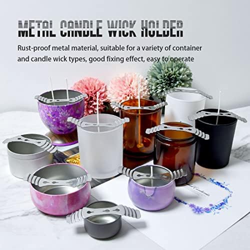 10-Pk Stainless Steel Wick Holders, 3-Hole Centering Device, Candle Making