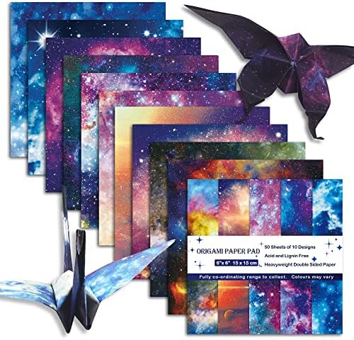 Origami Paper 6x6" Double Sided 50 Sheets 10 Colors Origami Kit,Craft Paper