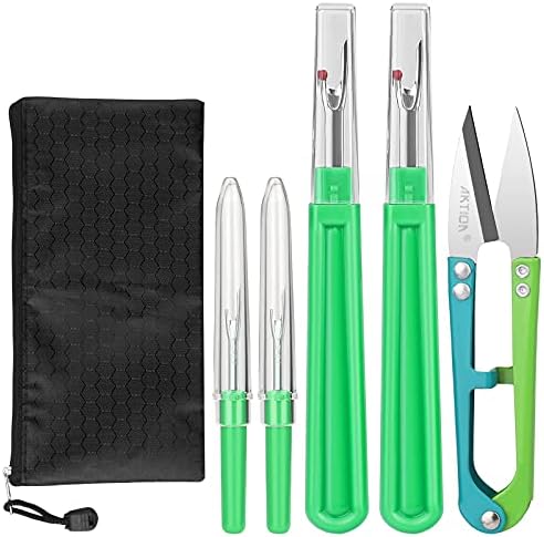 CampTek Seam Ripper and Thread Remover Kit,2 Big and 2 Small Sewing Stitch Cutter,1 Unpicker and 1 Sewing Trimming Scissor Nipper Tool for Thread Remove(Green)