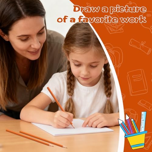 120 Pack Bulk Orange Colored Pencils for Kids, Pre-sharpened Art Pencils Back to School Supplies Set, Drawing Sketching Pencils for Students, Teachers, Classroom