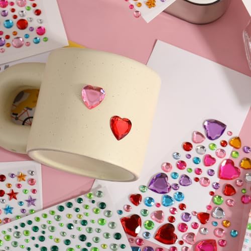 1336 pcs Gem Stickers for Crafting, Face, Eye, and Body Makeup, DIY Decoration, Kids' Rewards, Sparkling Acrylic Rhinestone Jewel Stickers