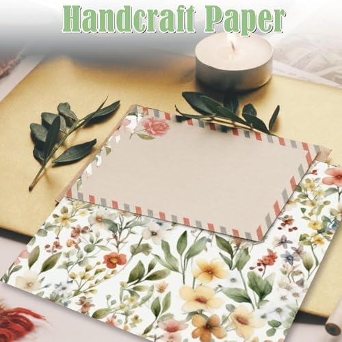 48 Sheets Floral Vintage Scrapbook Paper,Watercolor Vintage Floral Pattern Decorative Scrapbook Paper for Journals DIY Cards and Photo Albums,Aesthetic Craft Supplies
