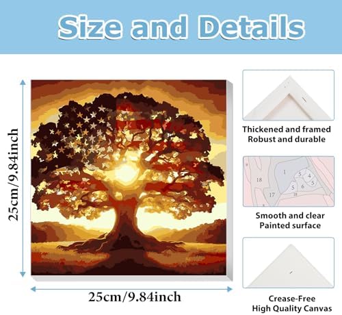 Tree of Life Paint by Numbers Kit for Adults, Paint by Number 10x10 Inch