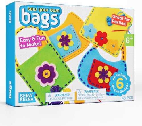 Serabeena Sewing Kit for Kids - Sew Felt Bags | 6 Kits Ages 6-8