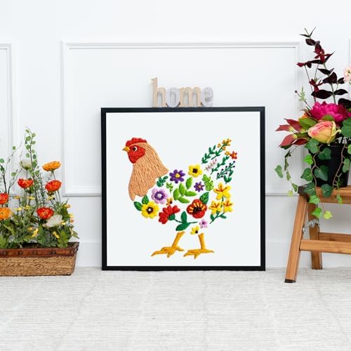 Louise Maelys Hen Embroidery Kit for Beginners Farmhouse DIY Craft