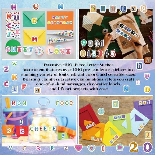 Japanese Retro Sticker Book, 800 Cartoon Stickers Book with Art Coated Paper Creative Activity Stickers for Adults, DIY Scrapbooking Phone Cases Laptops Party Gifts (Letter)