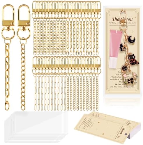 Wurosi 52 Set Lip Gloss Keychain Making Kit with Gift Packaging Supplies
