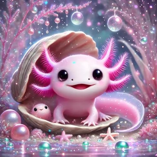 Benjenes Pink Salamander Diamond Art Kits for Adults, Diamond Painting