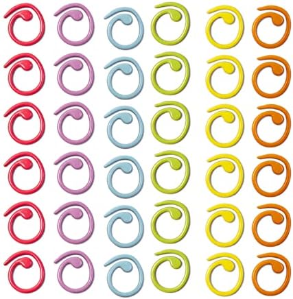 Hilsayum 30PCS Metal Stitch Markers Helical-Shaped Crochet Markers Ring Multicolor Crochet Locking Markers for Knitting and Crocheting (Multicolor)