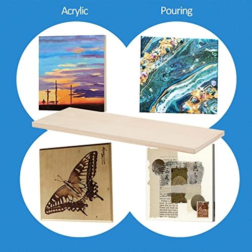 Falling in Art 4 Pack 4x12’’ Unfinished Birch Wood Panels Kit for Painting