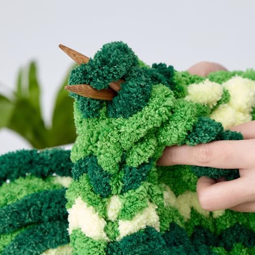 Bulky Chunky Yarn for Hand Knitting Blanket – #10 Jumbo Knitting Yarn, 1 Inch Thick Chenille Jumbo Yarn, No Knots Soft Machine Washable, Super Bulky Yarn 4 Pack for Crochet, Arm Knitting & Crafts