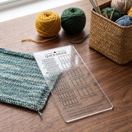 Quick Gauge Ruler for Knitting and Crochet,
